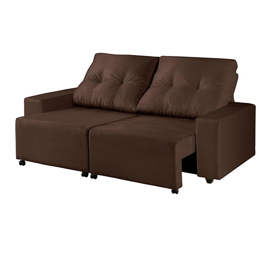 Possui tecido 100% poliéster Sofá American Comfort Viena Assento Retrátil