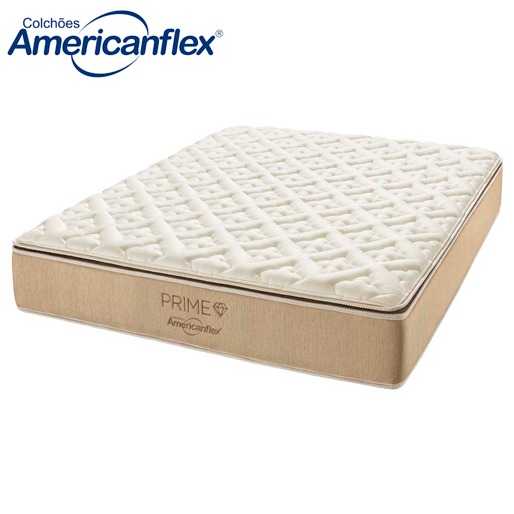 Alta tecnologia e beleza para seu dormitório Colchão Casal AmericanFlex Prime com Pillow Top e Molas Ensacadas conforto estabilidade