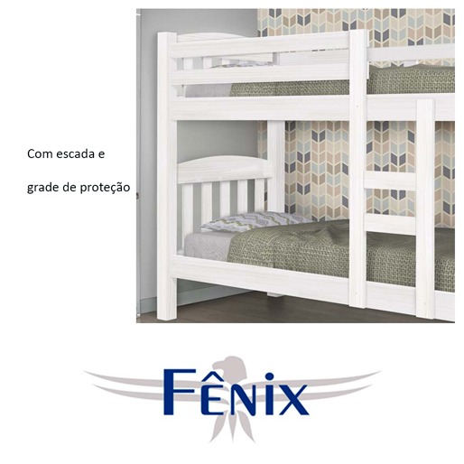 A grade protege contra possíveis quedas beliche fenix rubi com escada grade
