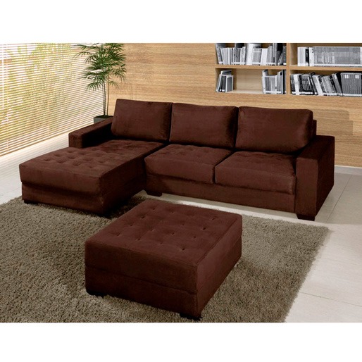 Chaise do lado esquerdo (olhando a foto de frente) Sofá American Comfort Tecido Suede