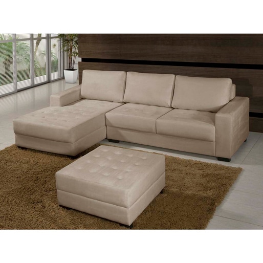 Qualidade, comodidade e sofisticação Sofá 3 lugares American Comfort América Chaise Puff