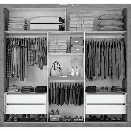 Guarde todas as suas peças Guarda-roupa Móveis Bahia Espaçoso