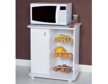 Armário para Micro-ondas Ditália MF95 com Fruteira - Branca - Balcões e