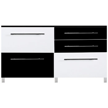 O balcão triplo Bartira Glamour Branco e Preto balcão triplo Bartira Glamour Branco e Preto