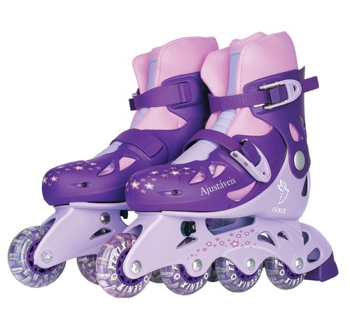Kit Patins Ajustável Aces Fenix Tamanho 34 ao 37 Kit Patins Ajustável Aces Fenix
