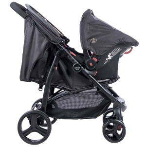 Modo berço com encosto reclinado Carrinho Bebê Cosco Travel System Nexus capota removível