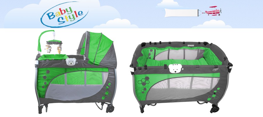 Berço Desmontável Baby Style Balanço Musical - Verde Berço Desmontável Baby Style Balanço Musical - Verde