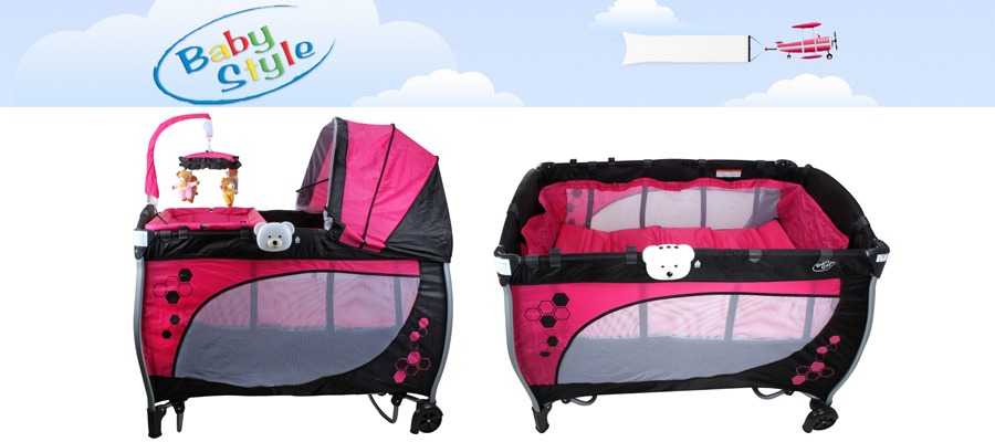 Berço Desmontável Baby Style Balanço Musical - Rosa Berço Desmontável Baby Style Balanço Musical - Rosa