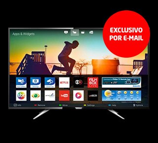 Smart TV LED 50" UHD 4K Philips 50PUG6102 com Micro Dimming, Pixel Plus, Incredible Surround, HDMI e USB