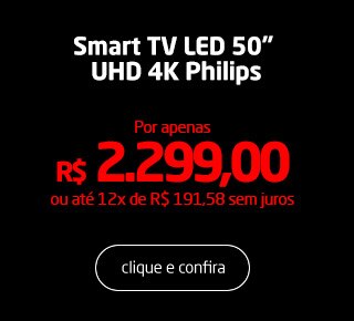 Cópia de Smart TV LED 50" UHD 4K Philips 50PUG6102 com Micro Dimming, Pixel Plus, Incredible Surround, HDMI e USB