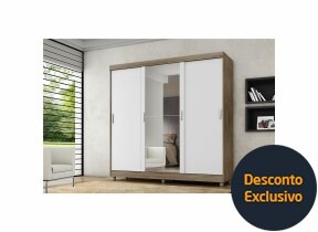 Guarda-Roupa Bartira Luigi com 3 Portas E 4 GAVETAS