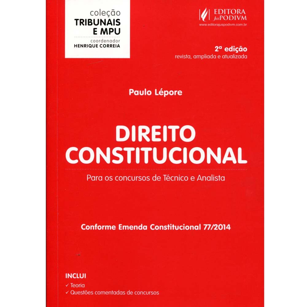 Livro - Direito Constitucional: Para os Concursos de Técnico e Analista