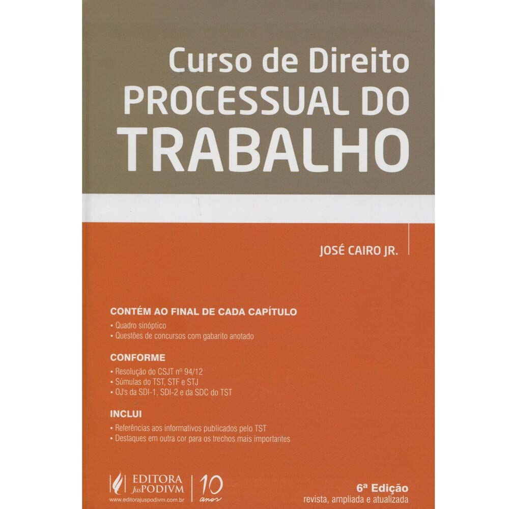 Livro - Curso de Direito Processual do Trabalho - 6ª Edição - 2013