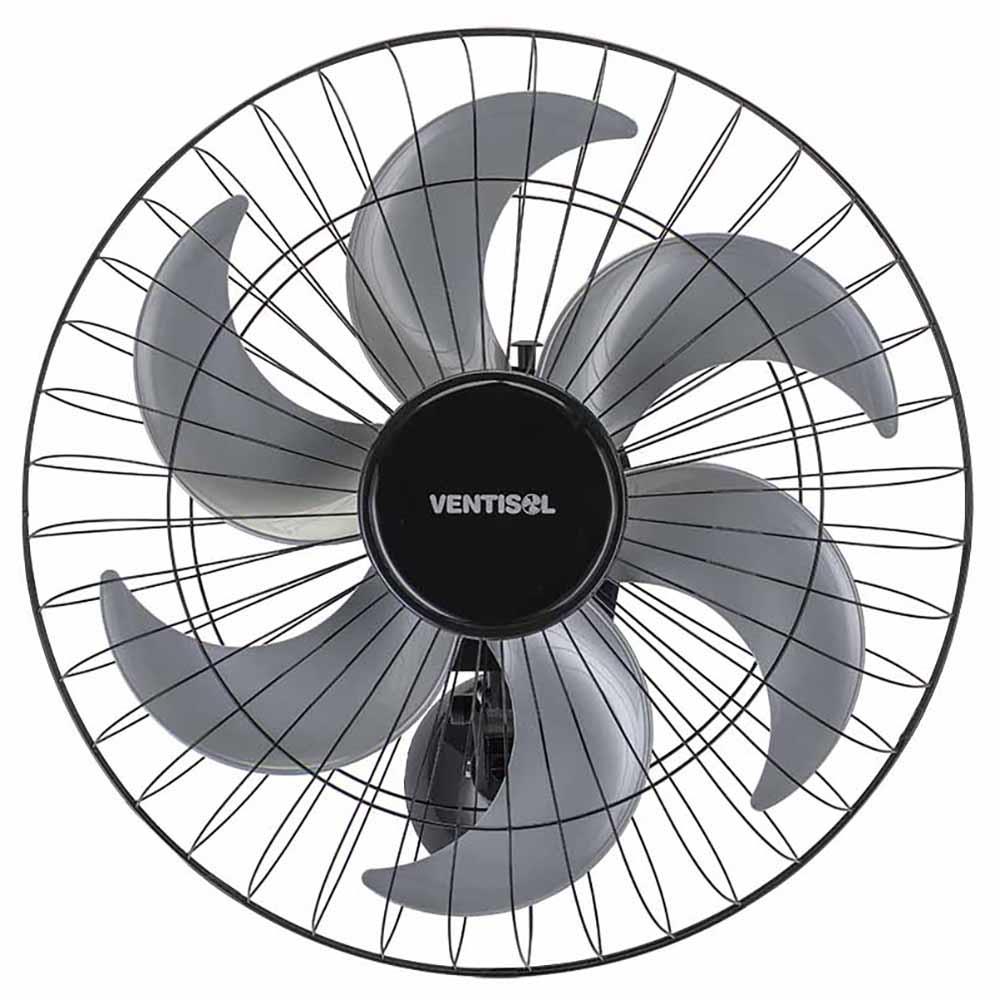 Ventilador de Parede Ventisol Steel 50 cm com 6 Pás - Preto