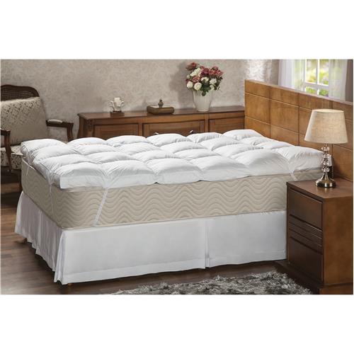 Pillow Top Casal Plumasul 100 Plumas de Ganso Percal 233 fios Branco