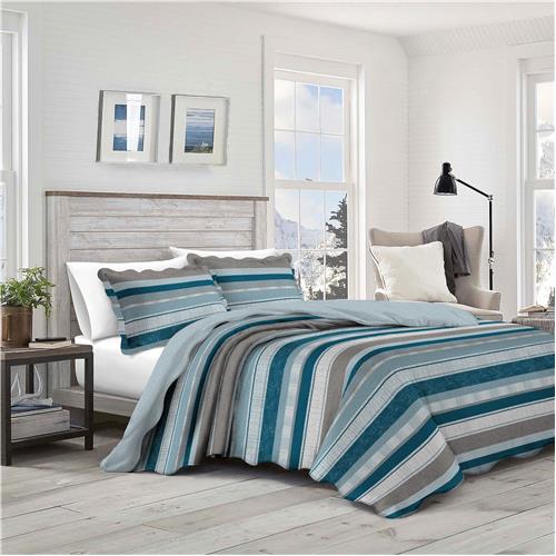 Colcha Dupla Face Casal Camesa Evolution Patchwork Zorro em Poliéster 150 Fios com 3 Peças – Azul é boa?