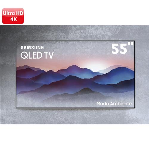 Menor preço em Smart TV QLED 55" UHD 4K Samsung 55Q6FN com Modo Ambiente, Pontos Quânticos, HDR1000, Controle Remoto Único, Comando de Voz, HDMI e USB - 2018