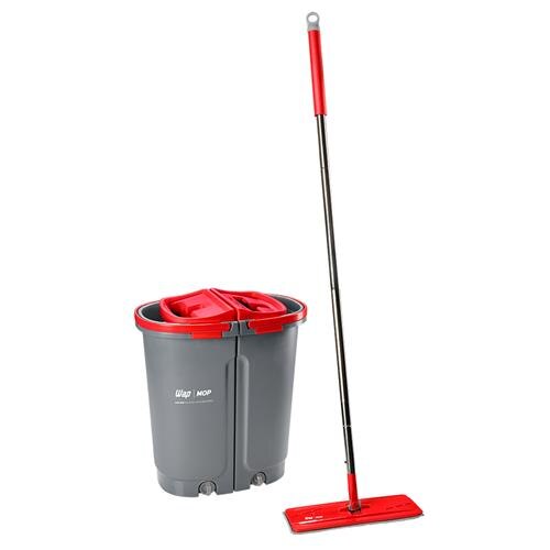 Menor preço em Mop Multiuso Lava e Seca Duplo Wap FW006129 – Cinza/ Vermelho