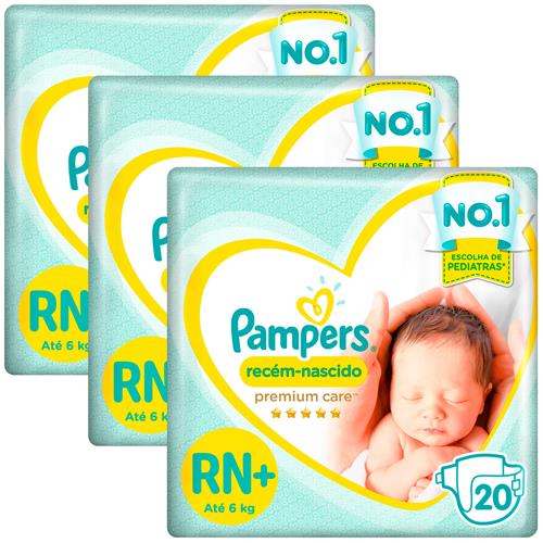 Fralda Pampers Premium Care RN+ - Kit com 60 Unidades é boa?