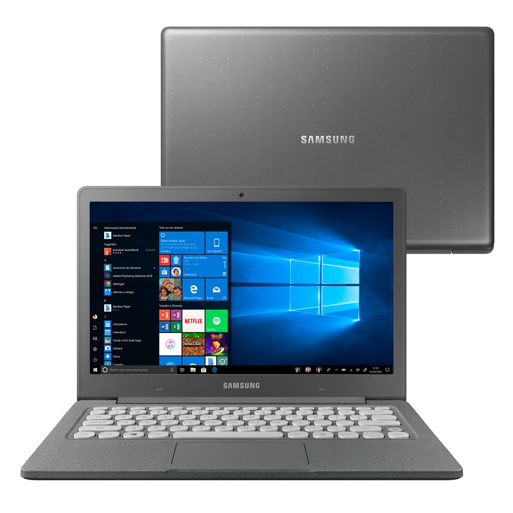 Notebook Samsung Dual Core 4GB 64GB SSD Tela Full HD 13.3” Windows 10 Flash F30 NP530XBB-AD1BR