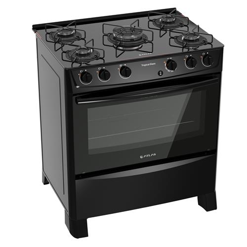 Menor preço em Fogão Atlas 5 Bocas Tropical Glass com Acendimento Automático – Preto