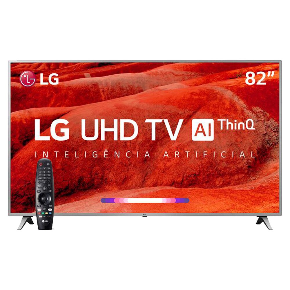 Smart TV LED 82" UHD 4K LG 82UM7570PSB ThinQ AI Inteligência Artificial IoT, IPS, HDR Ativo, WebOS 4.5, Ultra Surround, Smart Magic e Bluetooth