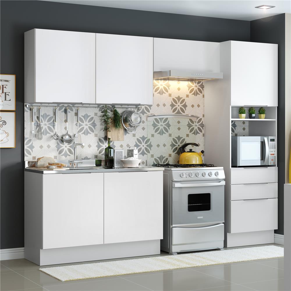 Cozinha Compacta Madesa Maxi com 6 Portas e 3 Gavetas