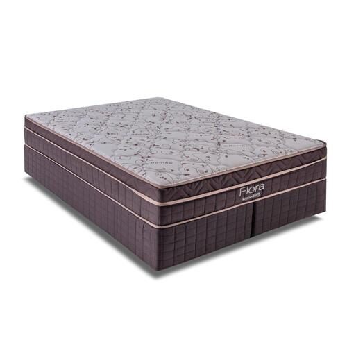 Menor preço em Cama Box Queen Size + Colchão Queen Size Kappesberg Flora com Molas Ensacadas e Euro Pillow 65x158x198 cm - Marrom