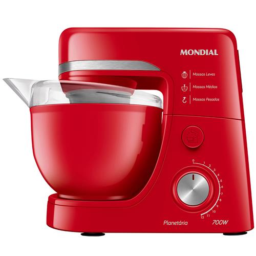 Batedeira Planetária Mondial BP-03 com 12 Velocidades e 700W - Vermelha é boa?