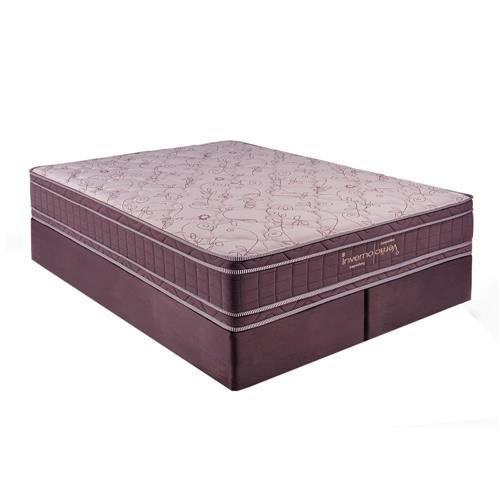 Menor preço em Cama Box Queen Size + Colchão Queen Size Kappesberg Inverno Verão com Molas Ensacadas e Euro Pillow Duplo 67x158x198 cm - Berinjela