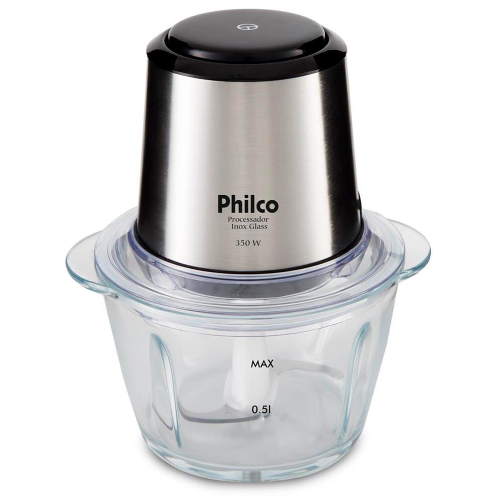 Processador de Alimentos Philco Inox Glass PPS01I com 350W – Preto/Inox - 110V - 2