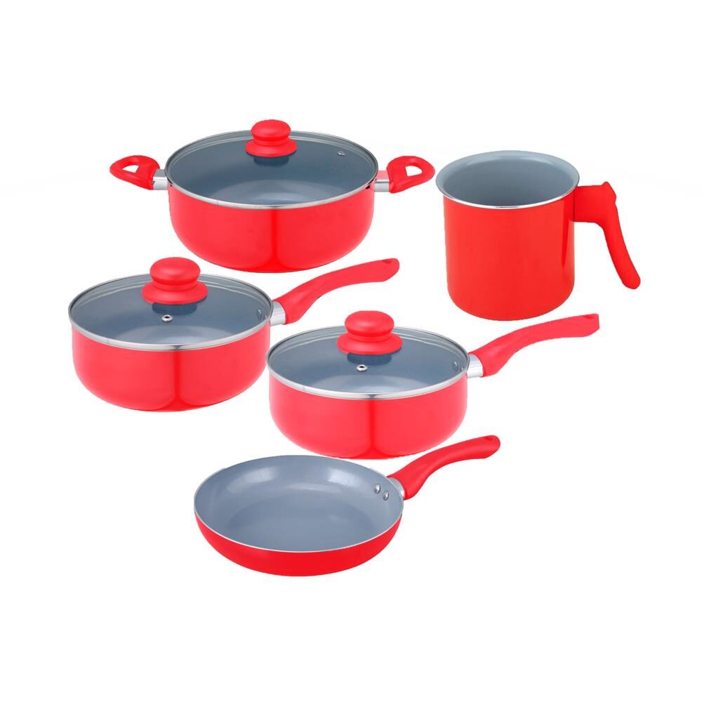 Conjunto de Panelas Casa Ambiente Sevilla com Revestimento Cerâmico – 5 Peças