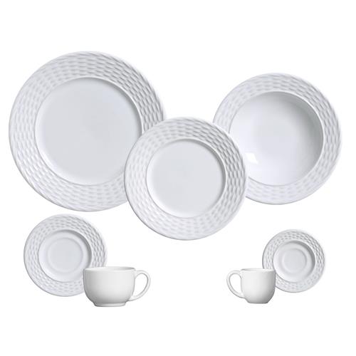 Aparelho de Jantar, Chá, Café e Sobremesa 42 Peças Porto Brasil Bali Branco em Cerâmica com Alto Relevo é boa?