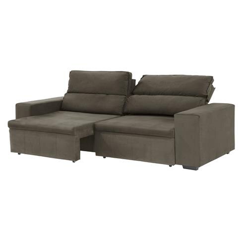 Sofá 4 Lugares Phormatta Decor Irlanda com Assento Retrátil e Encosto Reclinável em Tecido Veludo - Marrom 227cm de largura é boa?