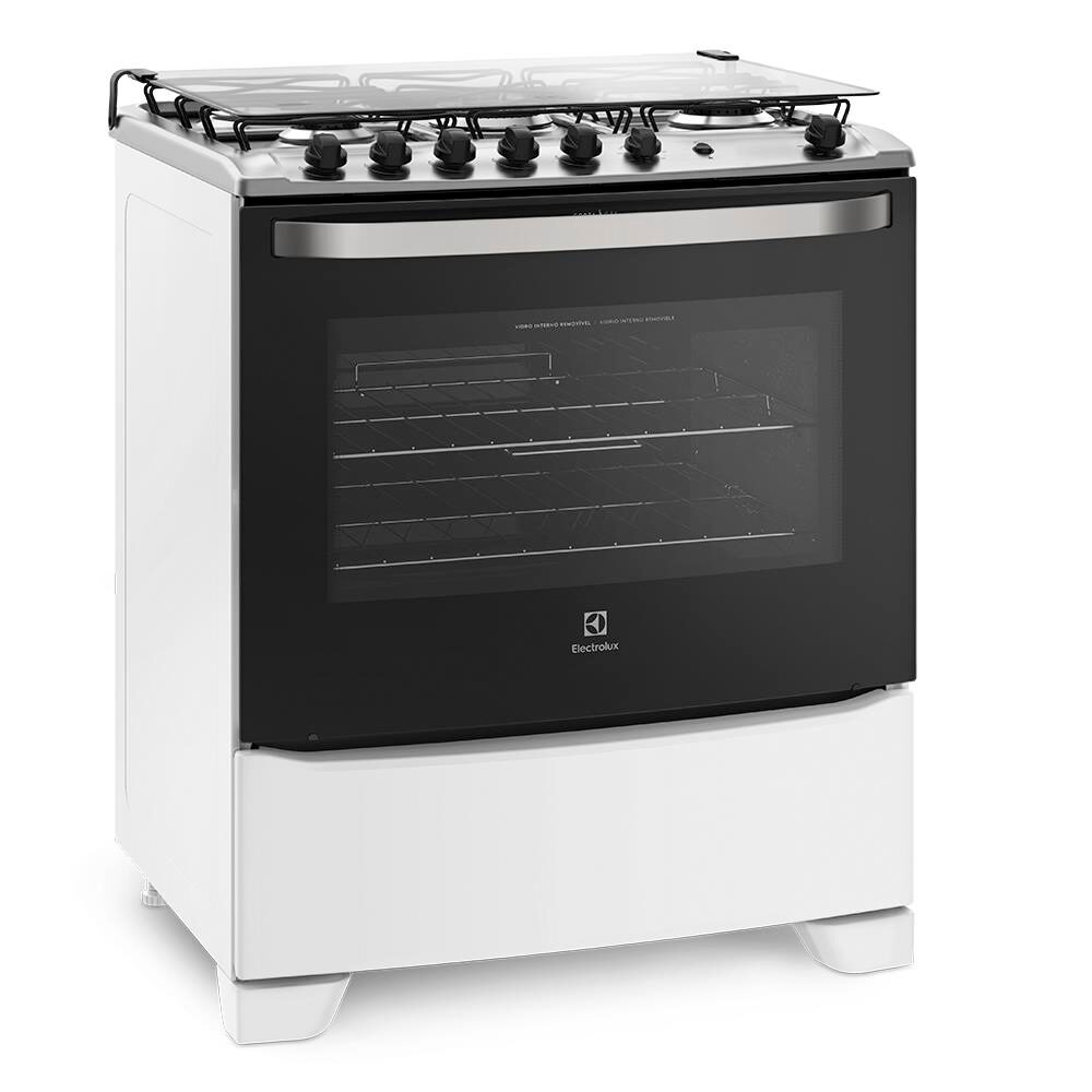 Fogão Electrolux 5 Bocas 76UBQ com Queimador Tripla Chama E Timer - Branco
