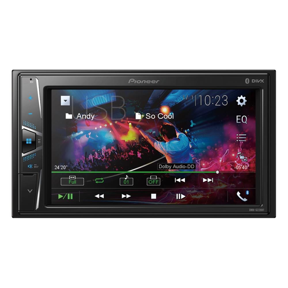 Central Multimídia Pioneer 2 DIN DMH-G228BT Tela Touch 6.2” Bluetooth USB Rádio AM/FM