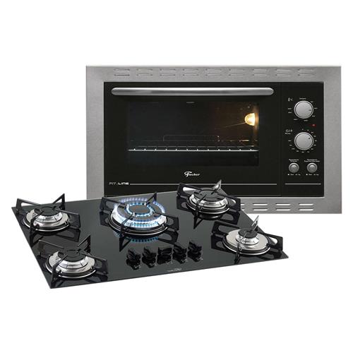 Cooktop a Gás 5 Bocas Fischer Fit Line + Forno Elétrico de Embutir Fischer Fit Line Abertura Vertical com Timer 44 Litros é boa?