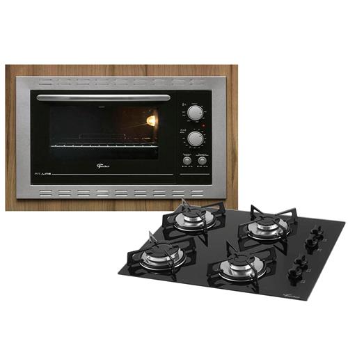 Cooktop a Gás 4 Bocas Fischer 1519 + Forno Elétrico de Embutir Fischer Fit Line Abertura Vertical com Timer 44 Litros é boa?