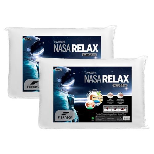Travesseiros Fibrasca Poliuretano e Poliéster Nasa Alto Relax 59 x 39 cm Brancos - 2 Unidades é boa?