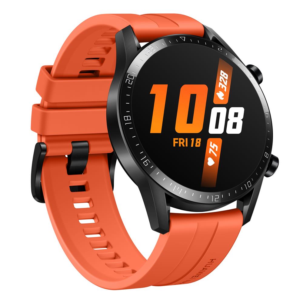 Smartwatch Huawei Watch GT 2 (46mm) Laranja com Tela Amoled de 1.39", Bluetooth, GPS, Sensor de Frequência Cardíaca e Resistente à Água