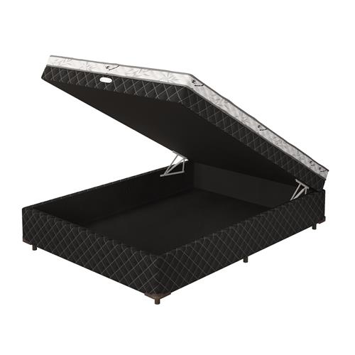 Menor preço em Cama Box Com Baú Casal Lightspuma Roma Ortopédico com Europillow 55x138x188cm