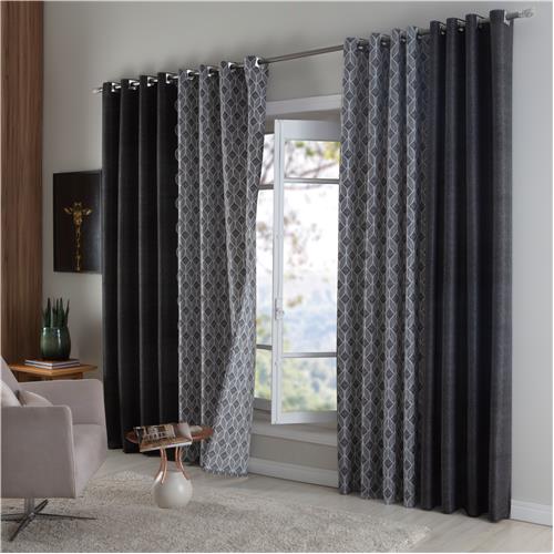 Cortina Sultan Seul Estampada/Lisa 400x250 cm – Grafite é boa?