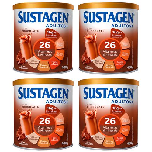 Menor preço em Sustagen Adulto Nutrição e Energia Chocolate 400g - Kit com 4 Unidades