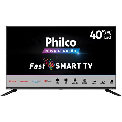 Menor preço em Smart TV LED 40" Full HD Philco PTV40G60SNBL com Processador Quad Core, GPU Triple Core, Dolby Audio, Mídia Cast, Wi-Fi, HDMI e USB