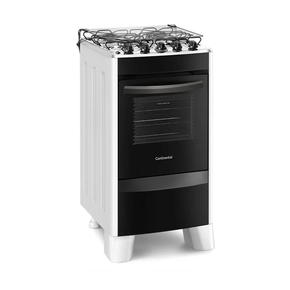 Fogão Continental 4 Bocas Automático FC4CB com Mesa Compartimentada Bivolt - Branco