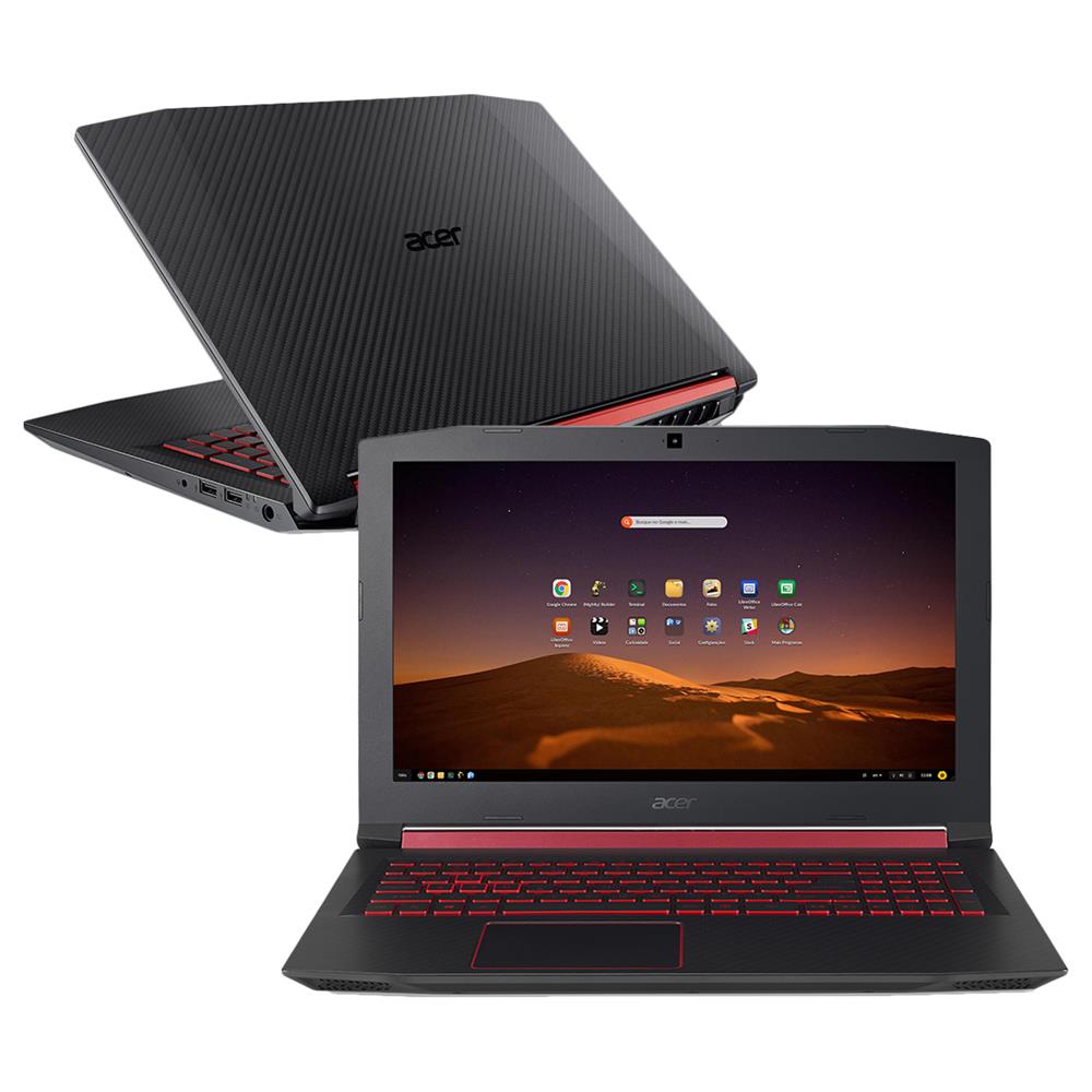 Notebook Gamer Acer NVIDIA GeForce GTX 1050 Ti Core i7-8750H 16GB 1TB 128GB SSD Tela Full HD 15.6” Endless OS Aspire Nitro 5 AN515-52-75GW