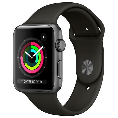 Apple Watch Series 3 (GPS) - 42 mm - Caixa cinza-espacial de alumínio com pulseira esportiva preta é boa?