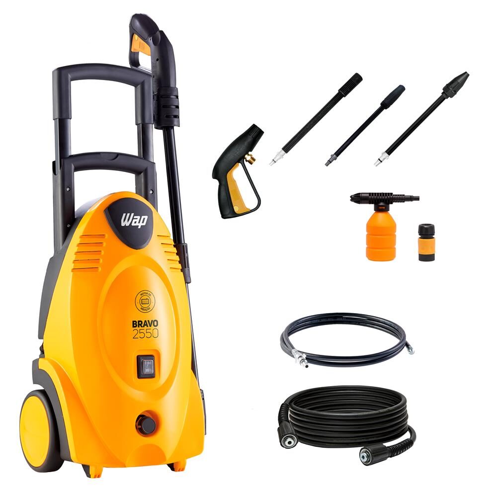 Desobstruidora e Lavadora de Alta Pressão WAP Bravo Ultra 2550 1.800PSI 1.700W Motor Indução com Mangueira Desentupidora
