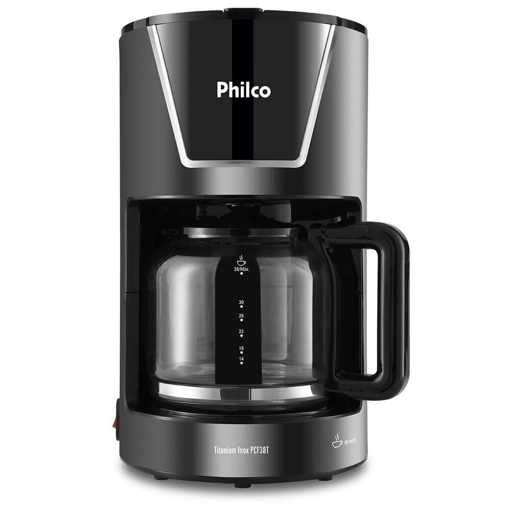 Cafeteira Elétrica Philco PCF38T Titanium - Preto/Inox 