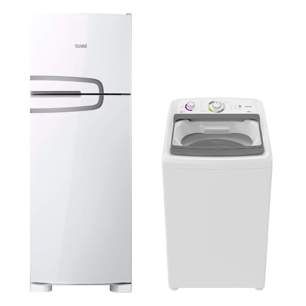 Refrigerador Consul CRM39AB Frost Free Duplex 340L + Lavadora de Roupas 12Kg CWH12AB – Branco